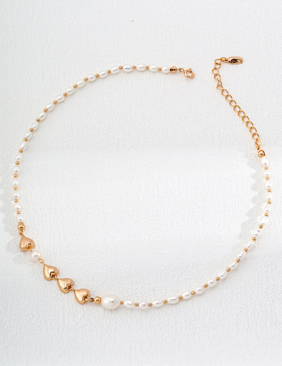 S925 Sliver Natural Pearl Heart-Shaped Necklace
