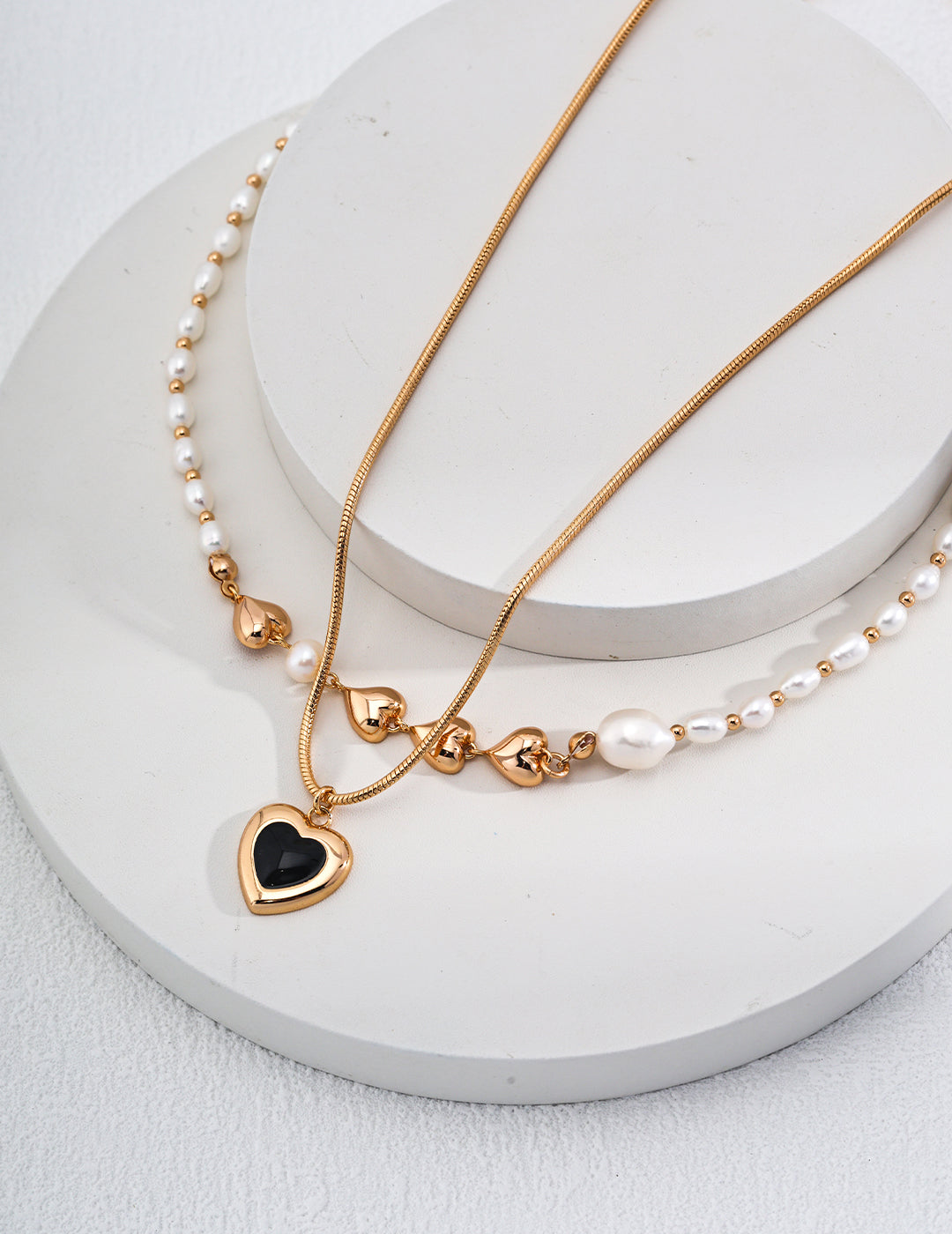 S925 Sliver Natural Pearl Heart-Shaped Necklace