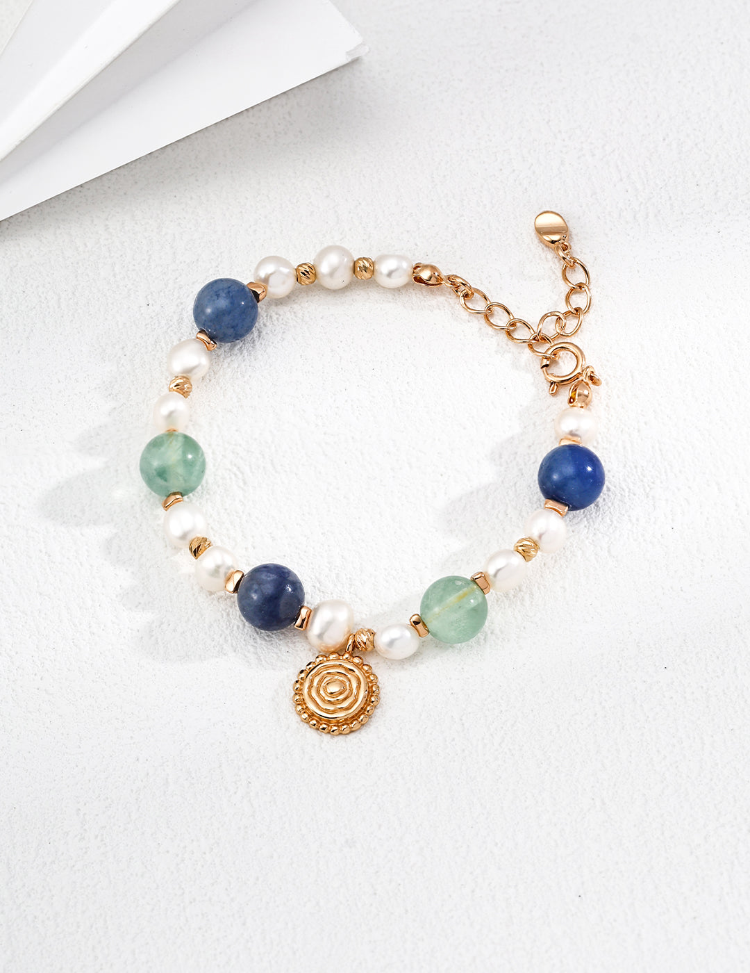 S925 Silver Natural Pearl+Natural Stone Bracelet – Elegant & Timeless