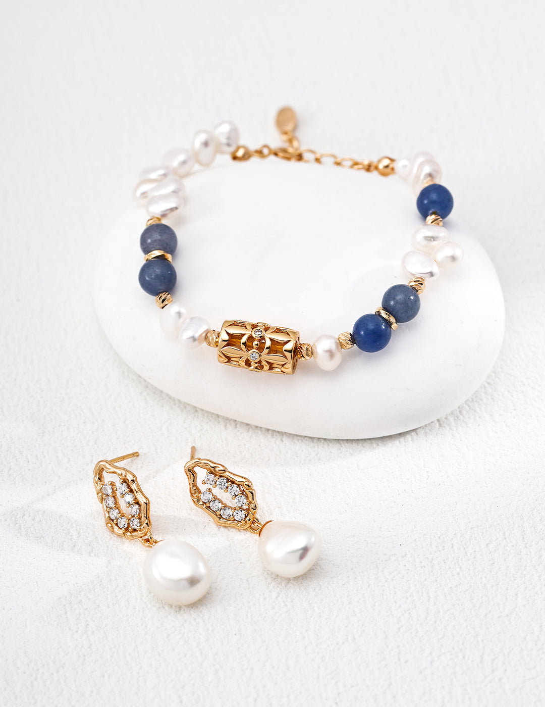 Elegant S925 Sterling Silver Earrings with Natural Pearl and Sparkling Zircon