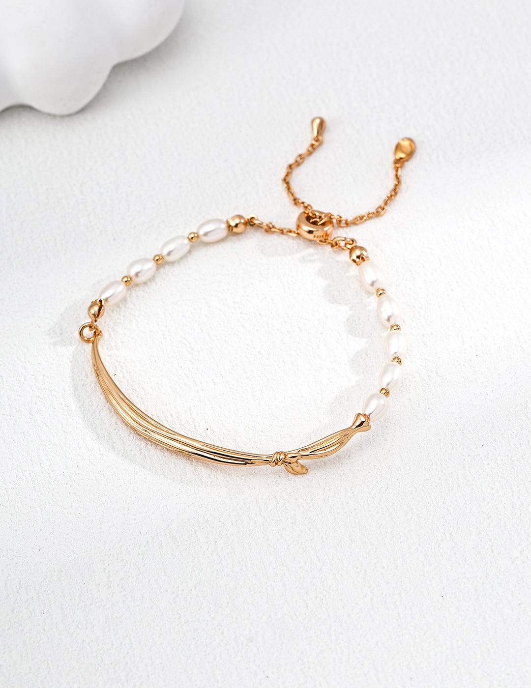 S925 Sterling Silver Natural Pearl Bracelet – Elegant Scarf-Inspired Design