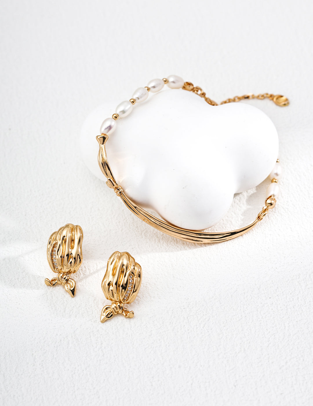 S925 Sterling Silver Natural Pearl Bracelet – Elegant Scarf-Inspired Design