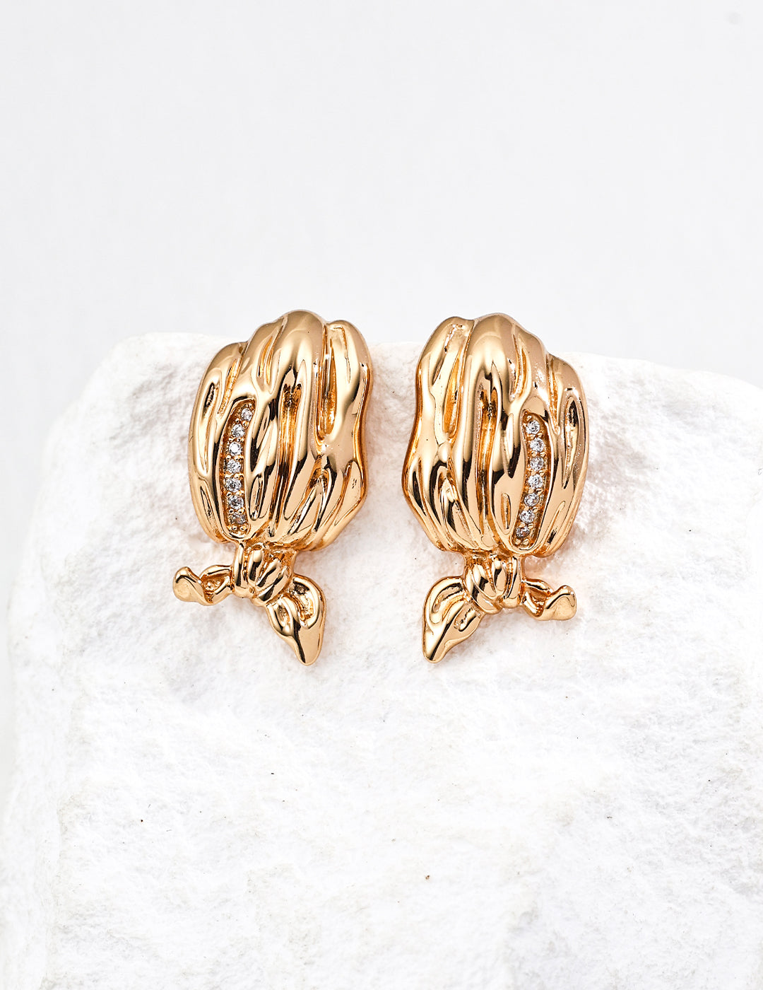 S925 Sterling Silver Vintage Zircon Earrings – Scarf-Inspired Design