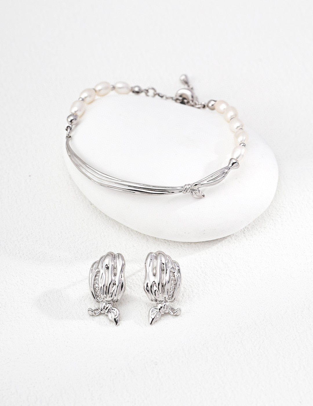 S925 Sterling Silver Vintage Zircon Earrings – Scarf-Inspired Design