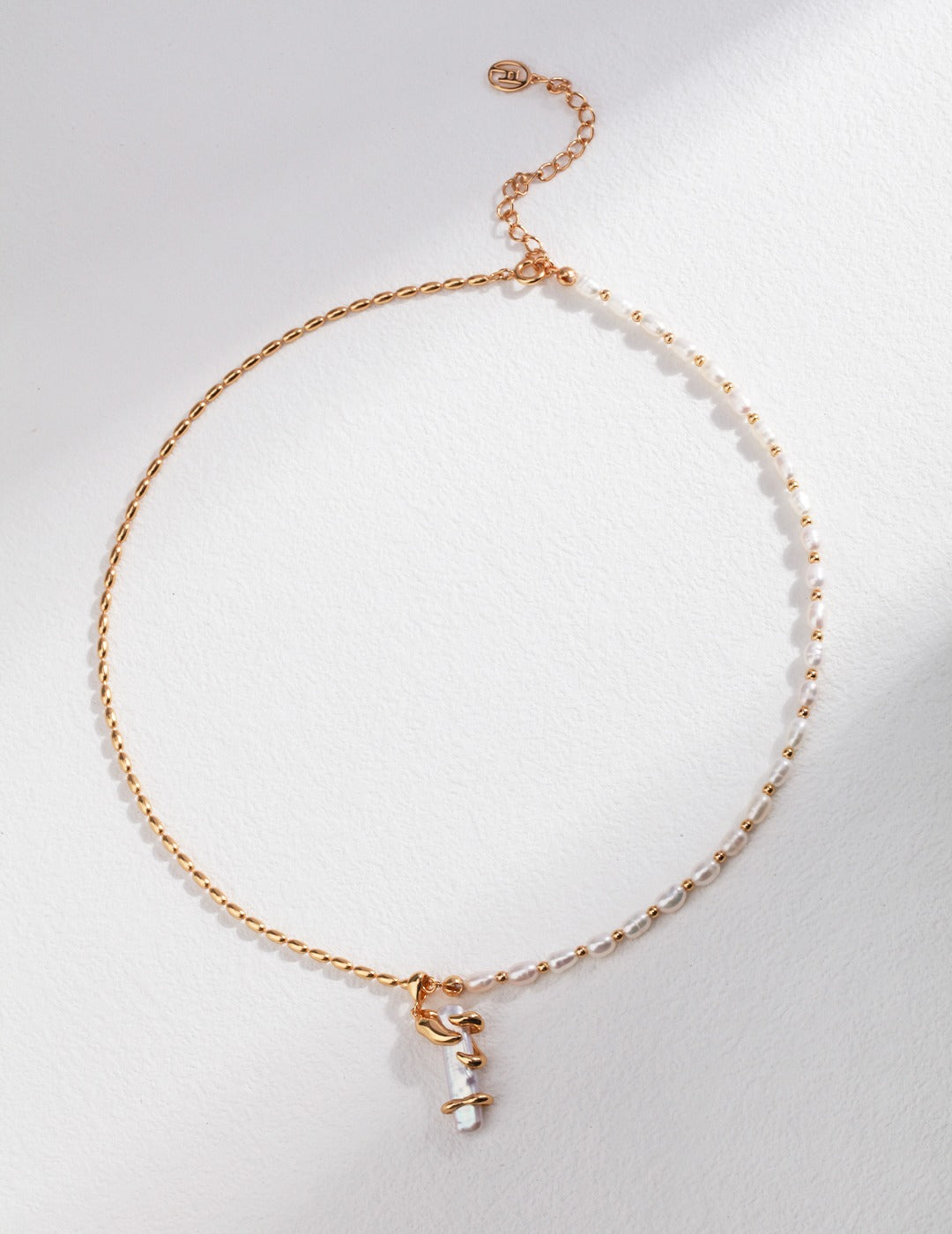 S925 Silver Natural Pearl Necklace Vintage Gold Platinum