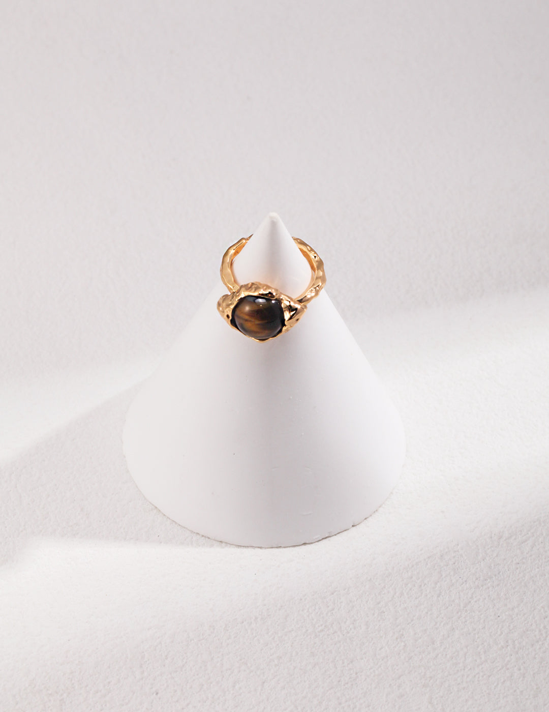 S925 Silver Vintage Tiger Eye Ring | Adjustable Open Band