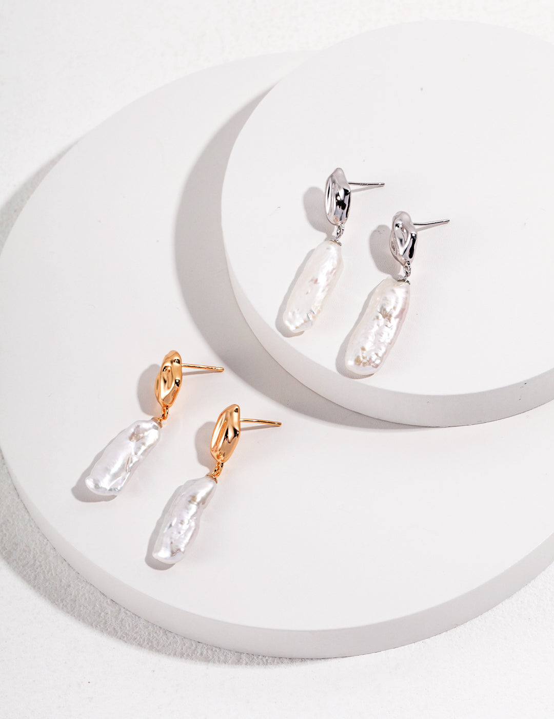 S925 Silver Baroque Pearl Earrings | Irregular Design Elegant