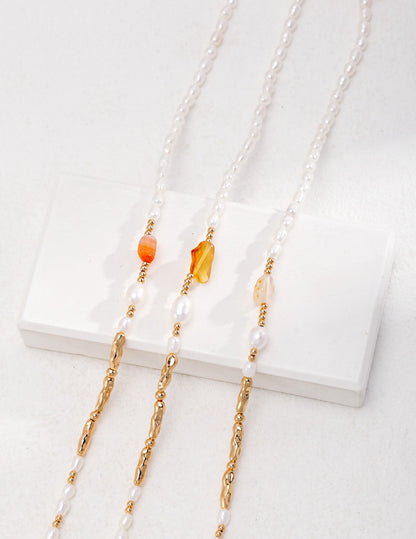 Natural Pearl & Tiger Eye Necklace, S925 silver gemstone necklace, adjustable tiger eye pearl jewelry, vintage gold finish necklace, natural pearl jewelry, bold gemstone necklace