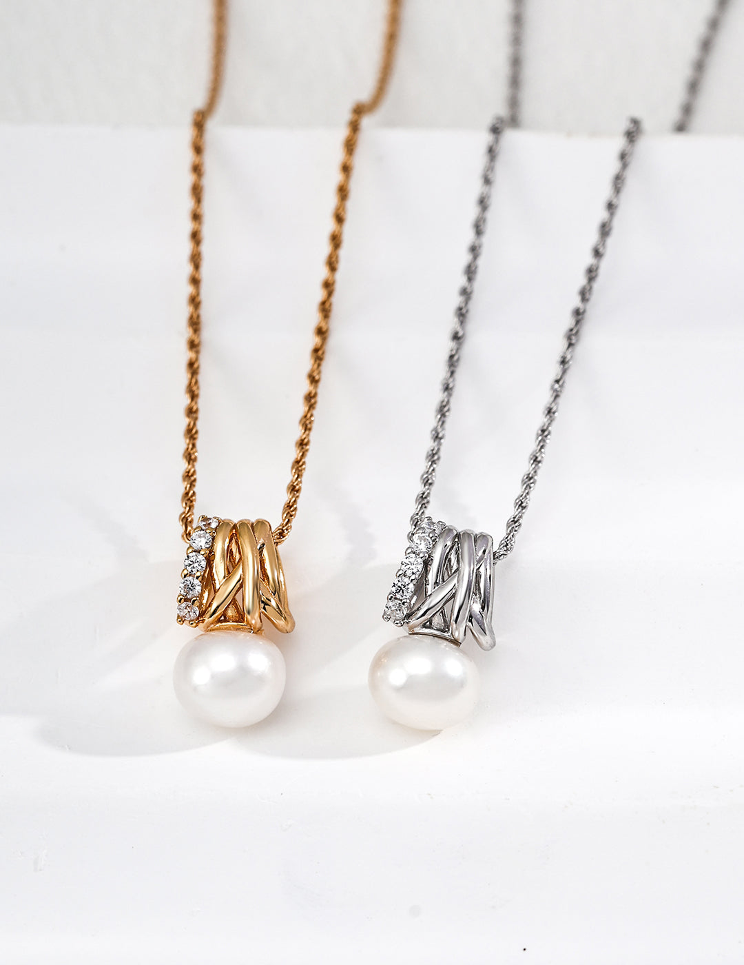 S925 Sterling Silver Natural Pearl & Zircon Necklace – Starlit Elegance