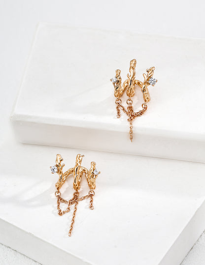 S925 Silver Vintage Zircon Earrings – The Abstract Branches
