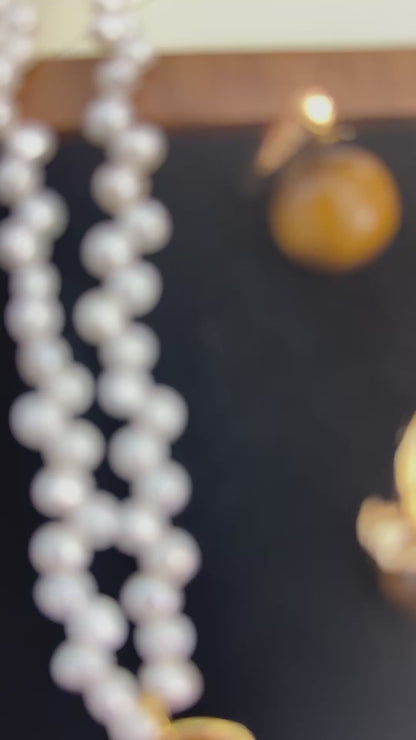 Natural Pearl & Tiger’s Eye Gemstones Necklace