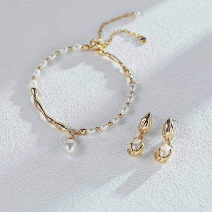 Baroque Natural Pearl Earrings | Lava Inspired Design