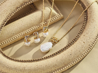 S925 Sterling Silver Natural Pearl & Zircon Necklace – Starlit Elegance