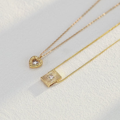 Heart Zircon Necklace in S925 Silver