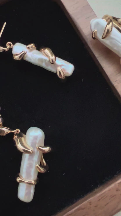 Long Baroque Pearl Necklace | S925 Silver Vintage Elegance