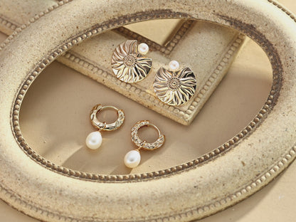 Natural Pearl Detachable Earrings | S925 Silver Vintage