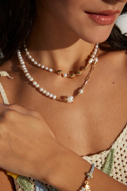 S925 Sterling Sliver Natural Pearl Heart-Shaped Romantic Necklace