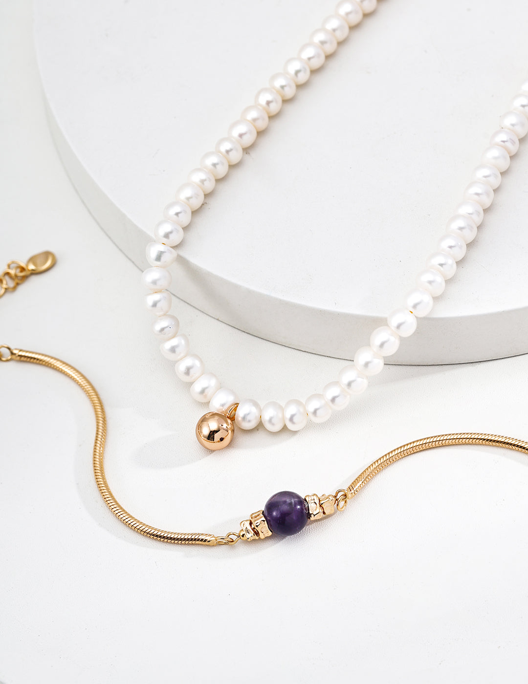S925 Sterling Silver Bracelet with Natural Amethyst Gemstone