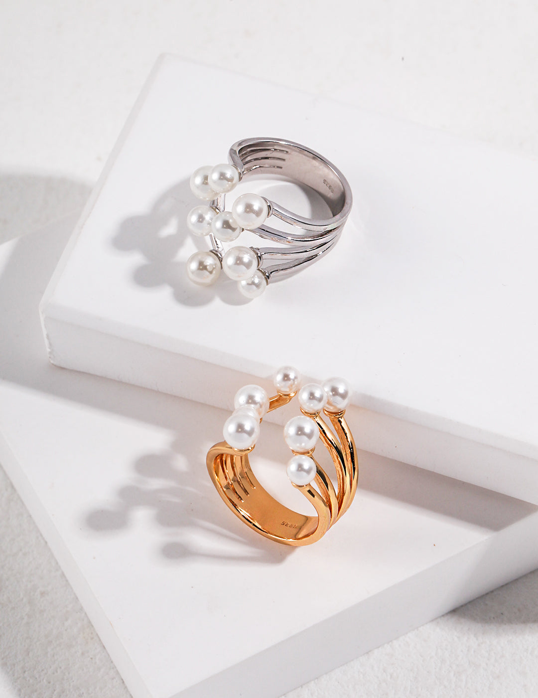 S925 Sterling Silver Pearl Ring – Blooming Flower Design – J0094
