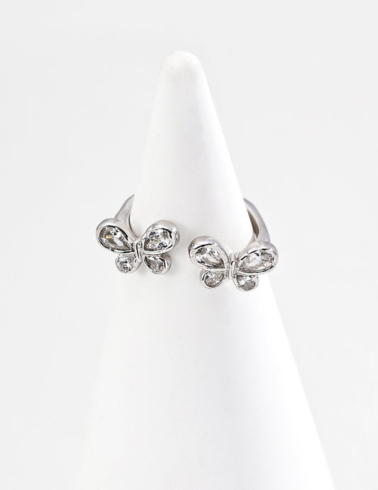 butterfly cubic zirconia ring, S925 silver butterfly ring, cubic zirconia gemstone ring, artistic design ring, modern elegant jewelry, sterling silver fashion ring, S925 silver butterfly ring with cubic zirconia
