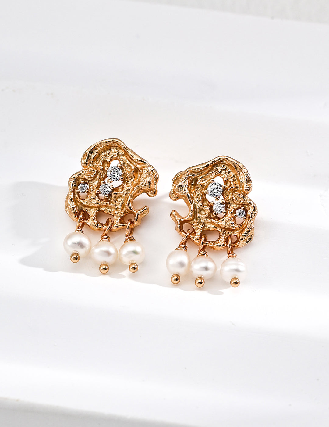 S925 silver pearl earrings, S925 silver pearl earrings, vintage retro gold jewelry, elegant pearl earrings, vintage pearl cubic zirconia earrings, Pearl & Cubic Zirconia Earrings