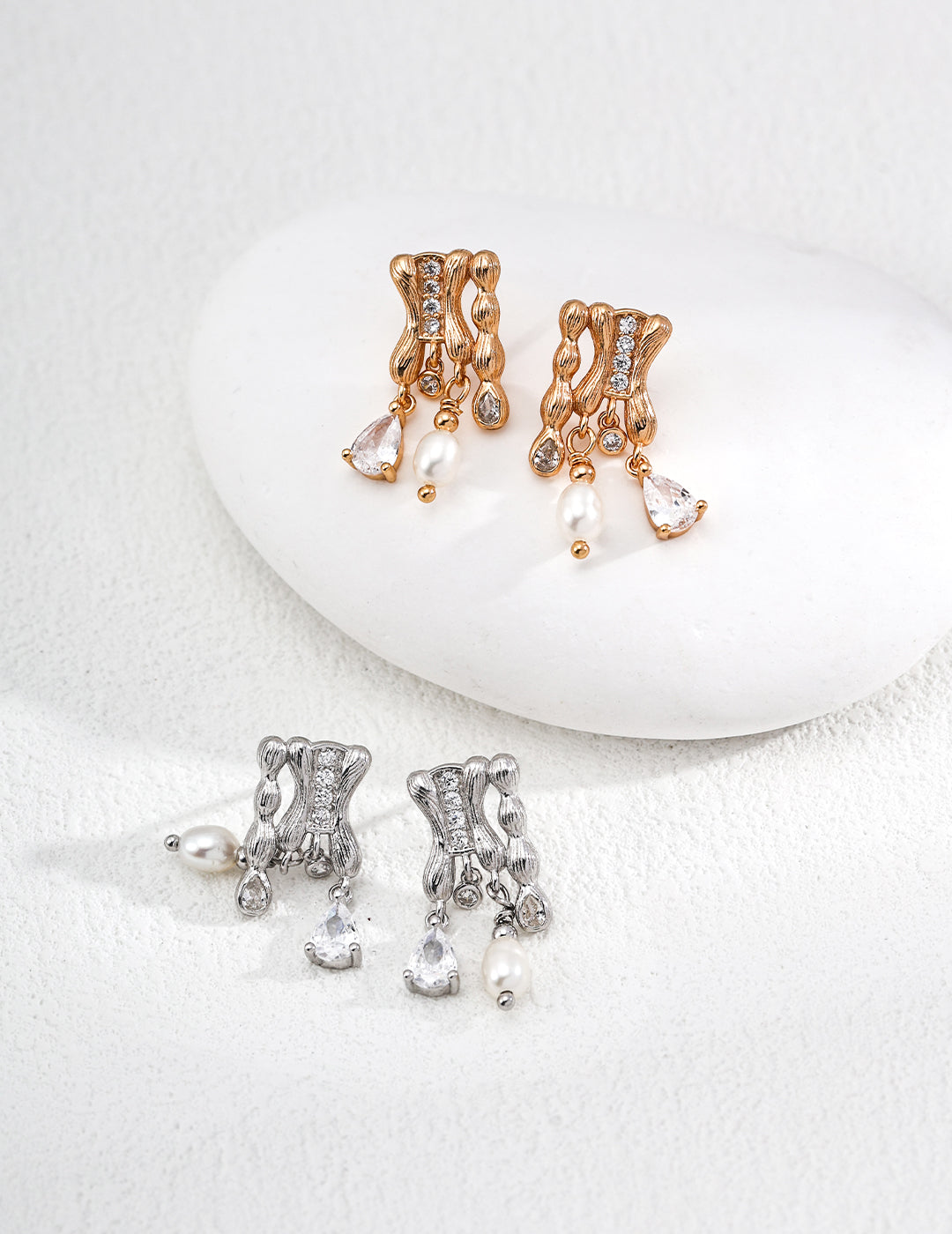pearl & cubic zirconia vintage earrings, S925 silver pearl earrings, cubic zirconia jewelry, vintage inspired earrings, classic meets modern elegance, gemstone earrings