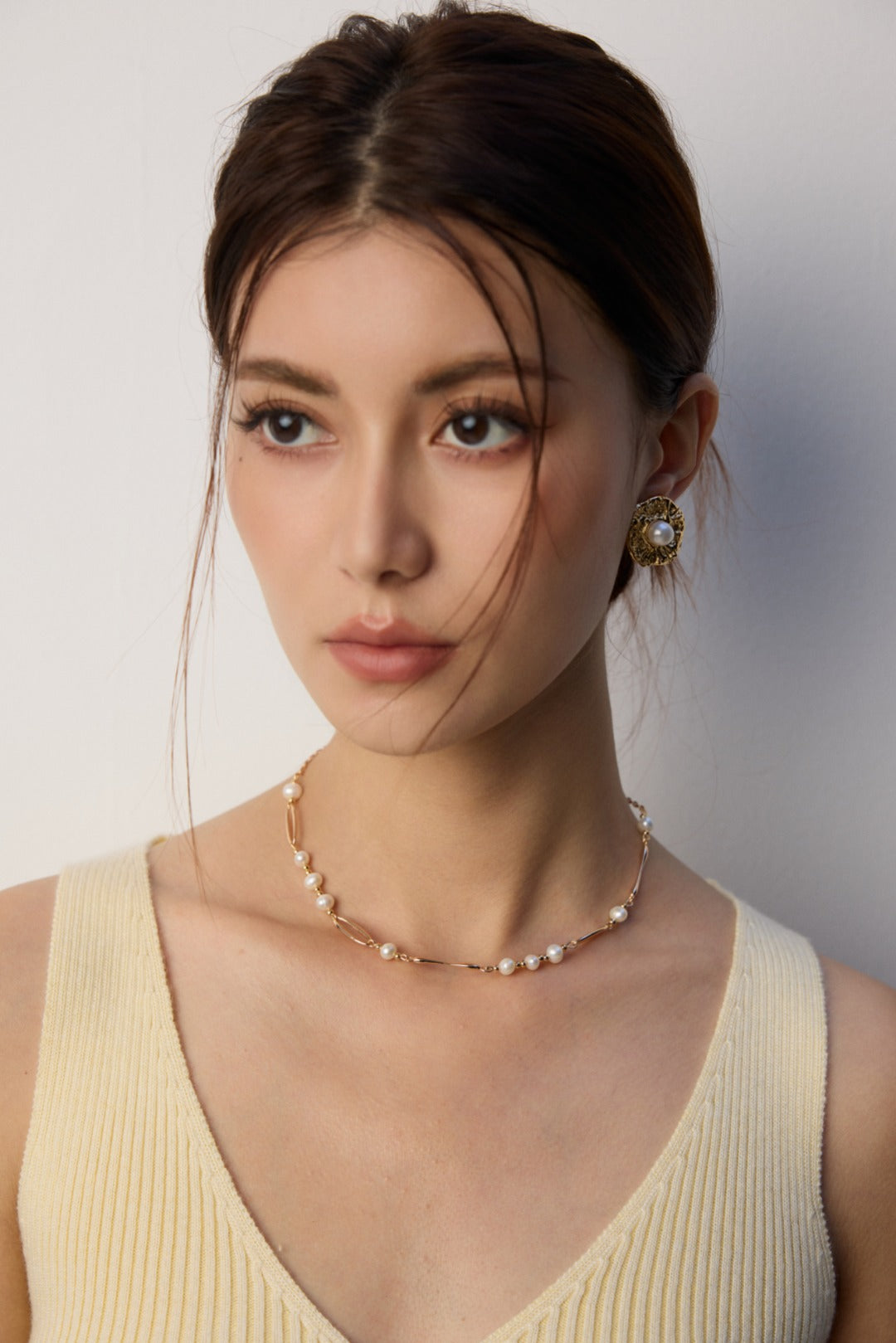 french inspired pearl necklace, S925 silver pearl necklace, 18K gold finish necklace, natural pearl jewelry, French elegant necklace, timeless pearl necklace