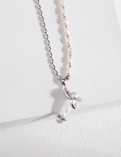 long baroque pearl necklace, S925 silver baroque pearl necklace, long pearl necklace vintage design, vintage gold platinum jewelry, artisan pearl statement necklace, elegant baroque pearls necklace