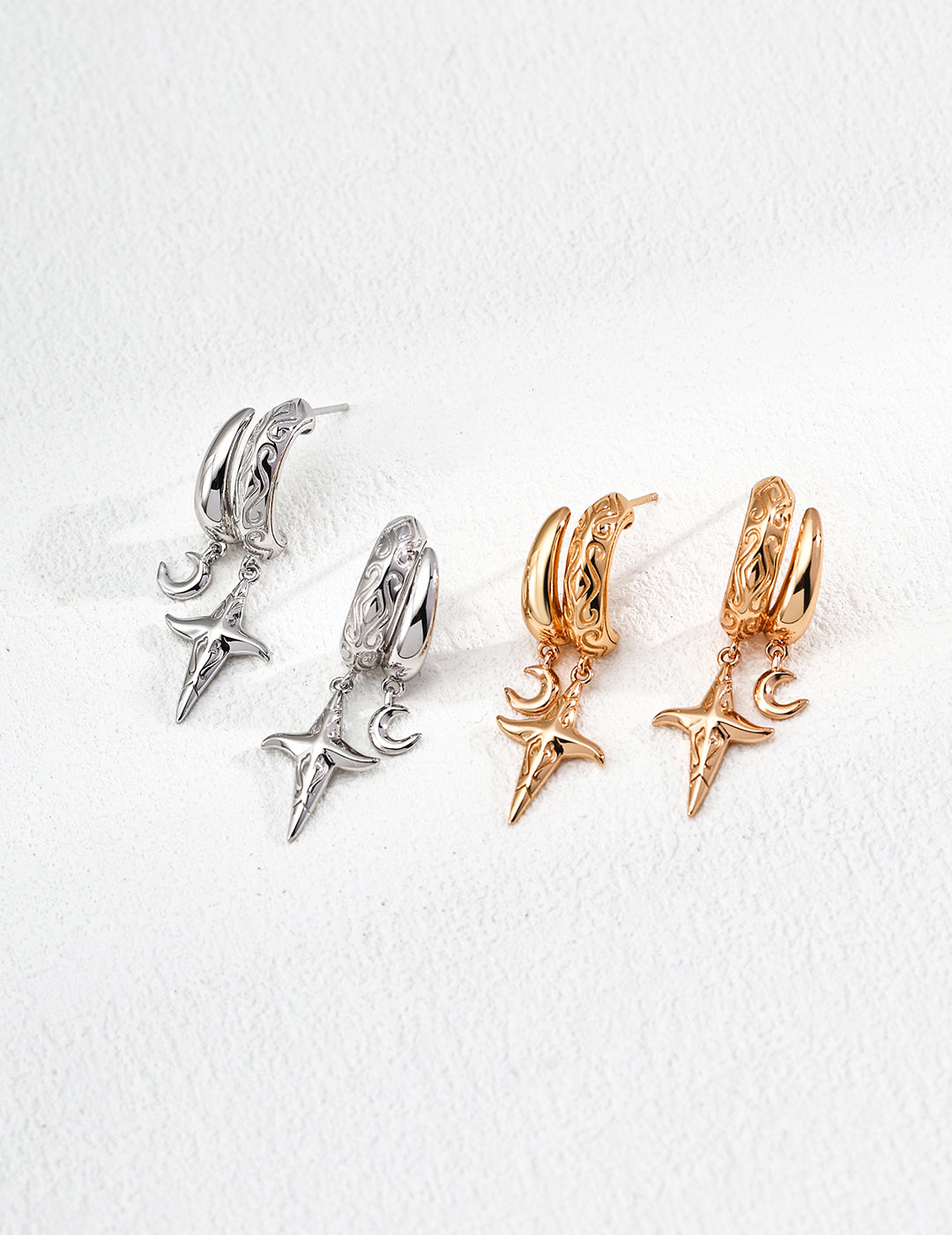 vintage cross earrings, S925 silver cross earrings, adjustable classic design earrings, gold and platinum finish earrings, timeless religious jewelry, retro style earrings
