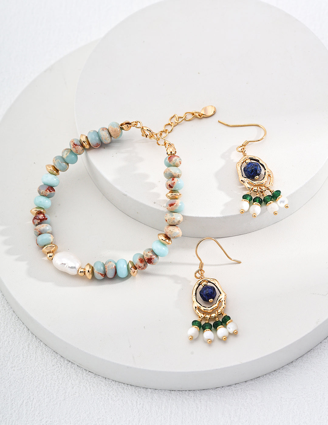  Natural Pearl & Blue ShouShan Stone Bracelet, S925 silver gemstone bracelet, natural pearl bracelet, blue shoushan stone jewelry, artisan gemstone bracelet, elegant pearl stone bracelet