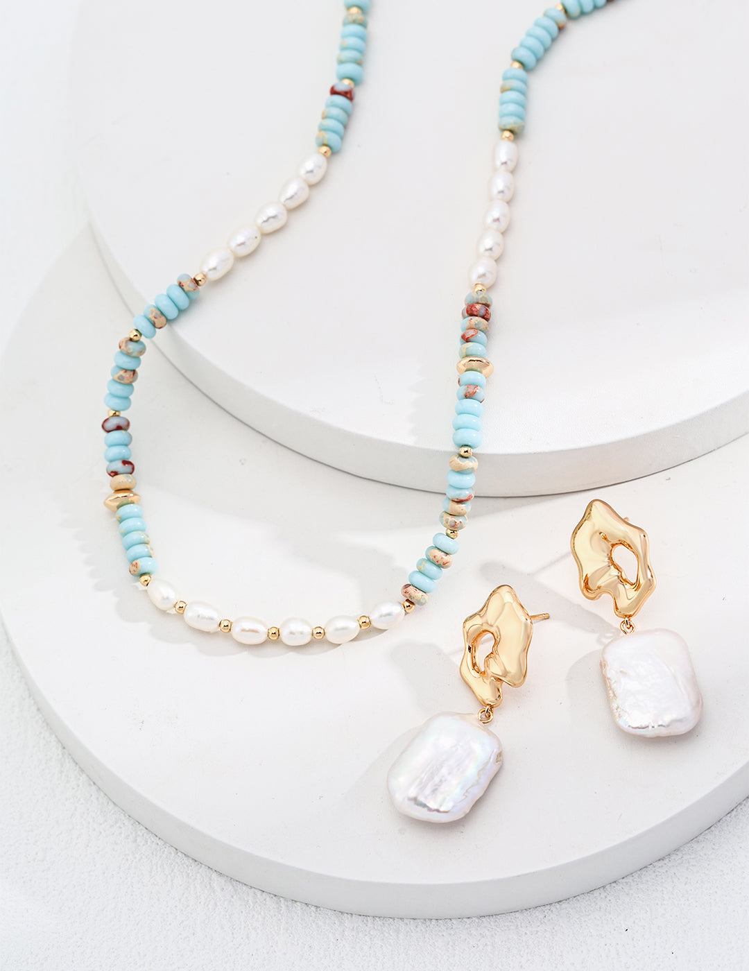  Blue ShouShan Gemstone Necklace, S925 silver pearl necklace, blue ShouShan stone jewelry, vintage gold pearl necklace, adjustable chain necklace, elegant gemstone necklace
