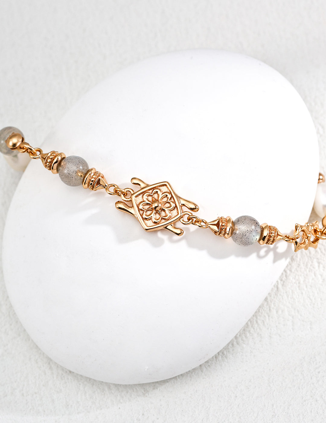  Natural Pearl & Grey Moonstone Bracelet, S925 silver gemstone bracelet, pearl moonstone jewelry, adjustable bracelet, elegant vintage bracelet, artisan silver bracelet