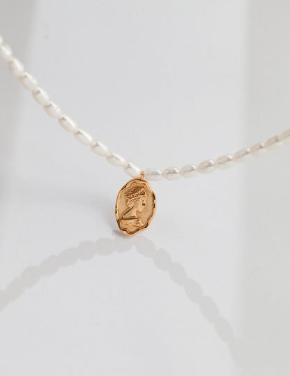 rice pearl choker necklace, S925 silver pearl choker, S925 silver pearl choker, vintage gold pearl necklace, adjustable choker necklace, elegant rice pearl jewelry
