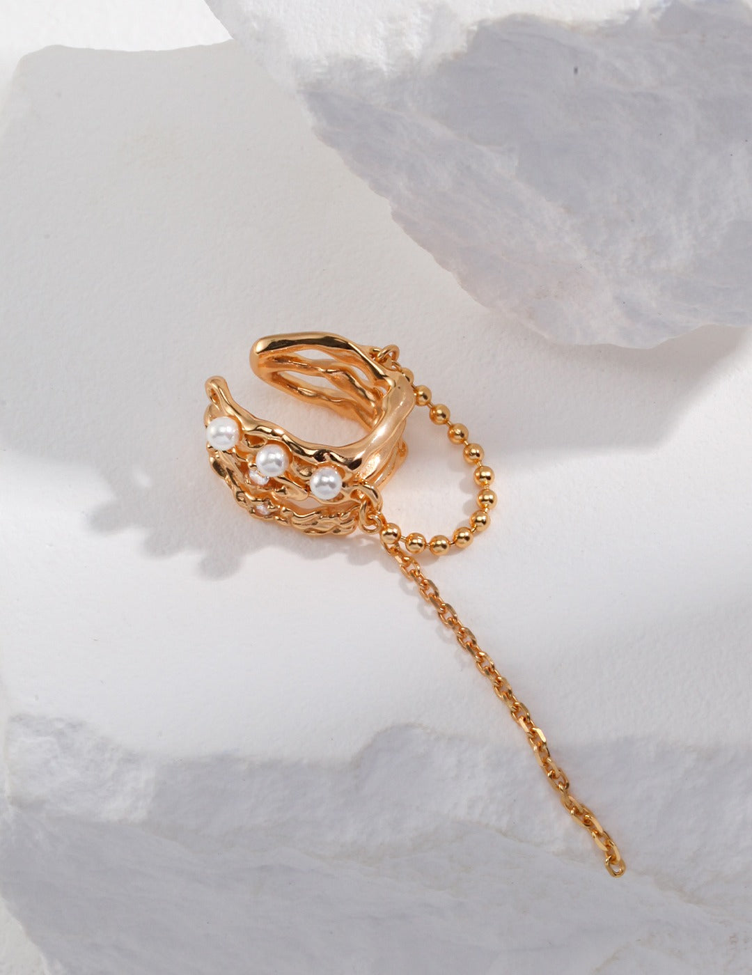 Tassel Pearl Clip-On Earring, pearl clip on earring, single pearl earring, no piercing earrings, S925 sterling silver earring, tassel pearl jewelry