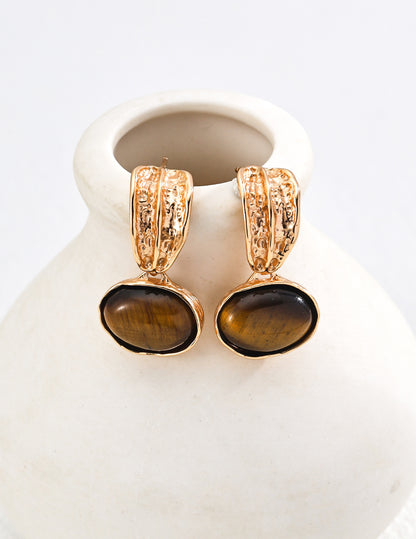 Tiger’s Eye & Black Onyx Earrings, Tiger's Eye & Black Onyx Earrings, S925 tiger's eye earrings, black onyx gemstone earrings, vintage textured earrings, sterling silver gemstone jewelry, bold gemstone earrings, elegant everyday earrings