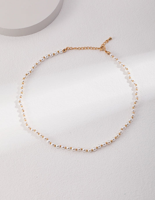 pearl choker necklace, S925 silver pearl choker, versatile layered necklace, vintage gold pearl necklace, minimalist pearl jewelry, classic pearl choker design