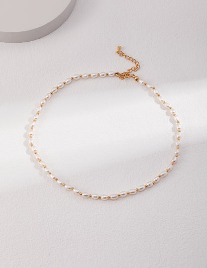 pearl choker necklace, S925 silver pearl choker, versatile layered necklace, vintage gold pearl necklace, minimalist pearl jewelry, classic pearl choker design