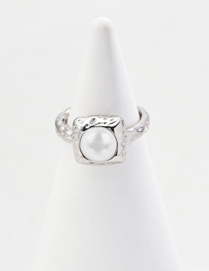 Minimalist Natural Pearl Ring, S925 silver pearl ring, natural pearl jewelry, adjustable ring, minimalist ring design, everyday elegant ring