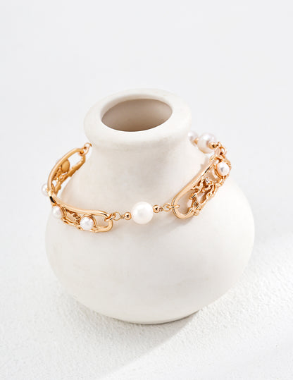 Vintage Natural Pearl Bracelet, natural pearl bracelet, Chinese plum blossom bracelet, S925 sterling silver bracelet, vintage pearl jewelry, oriental design bracelet