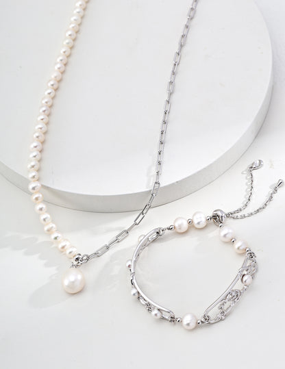 Vintage Natural Pearl Bracelet, natural pearl bracelet, Chinese plum blossom bracelet, S925 sterling silver bracelet, vintage pearl jewelry, oriental design bracelet