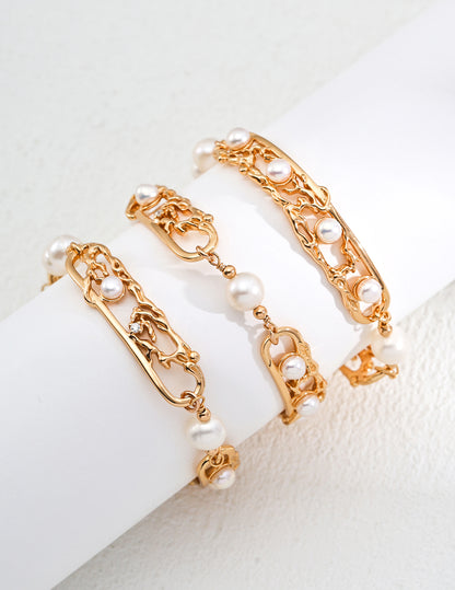 Vintage Natural Pearl Bracelet, natural pearl bracelet, Chinese plum blossom bracelet, S925 sterling silver bracelet, vintage pearl jewelry, oriental design bracelet