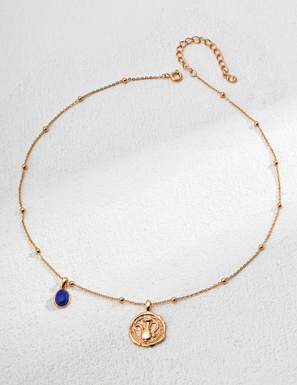 lapis lazuli pendant necklace, S925 silver lapis lazuli necklace, vintage gold lapis jewelry, gemstone pendant necklace, artistic gemstone necklace, elegant blue gemstone jewelry