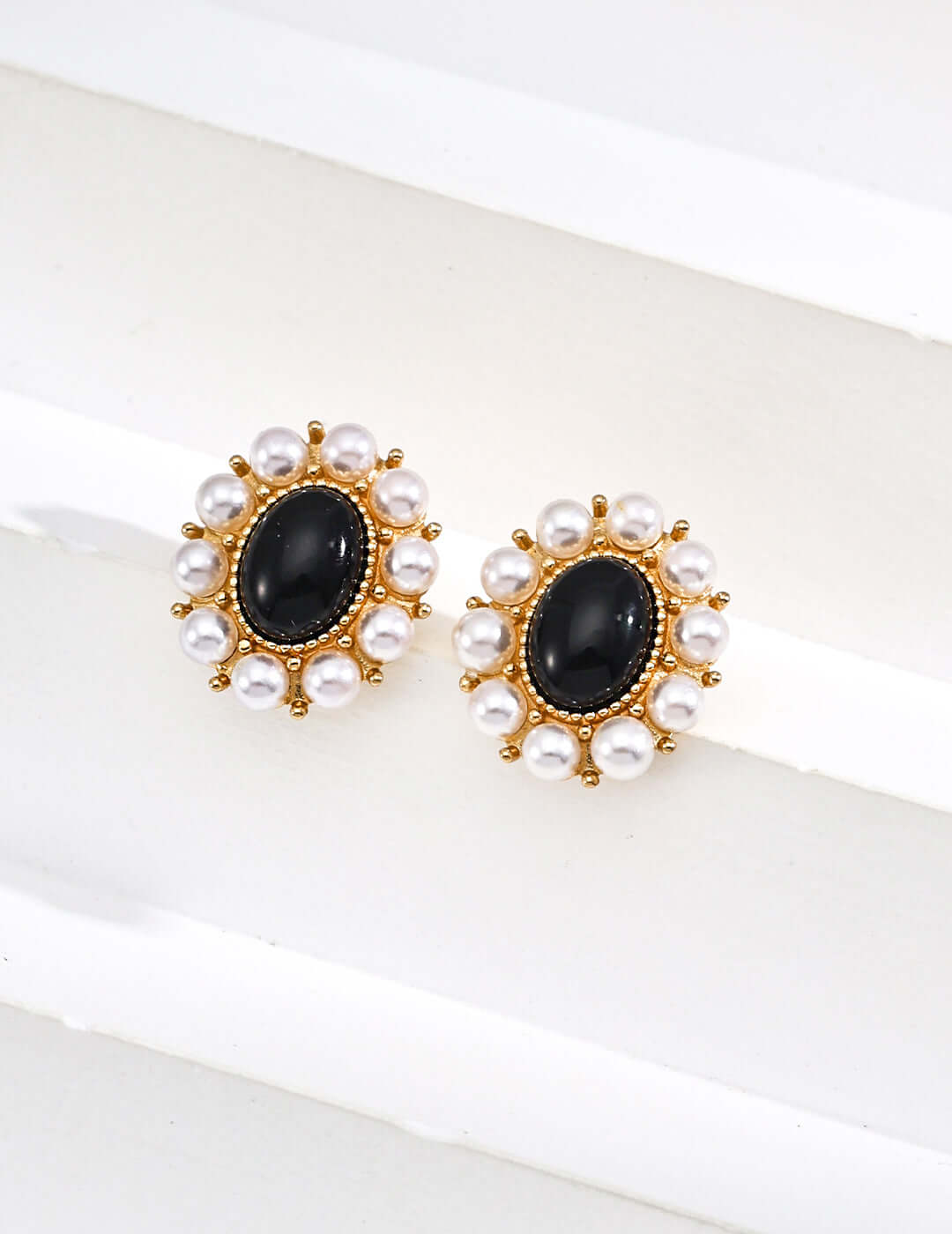 black onyx pearl earrings, S925 silver gemstone earrings, artisan earrings, natural pearl earrings, elegant earrings jewelry, minimalist gemstone earrings