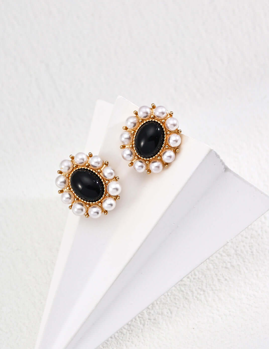 black onyx pearl earrings, S925 silver gemstone earrings, artisan earrings, natural pearl earrings, elegant earrings jewelry, minimalist gemstone earrings
