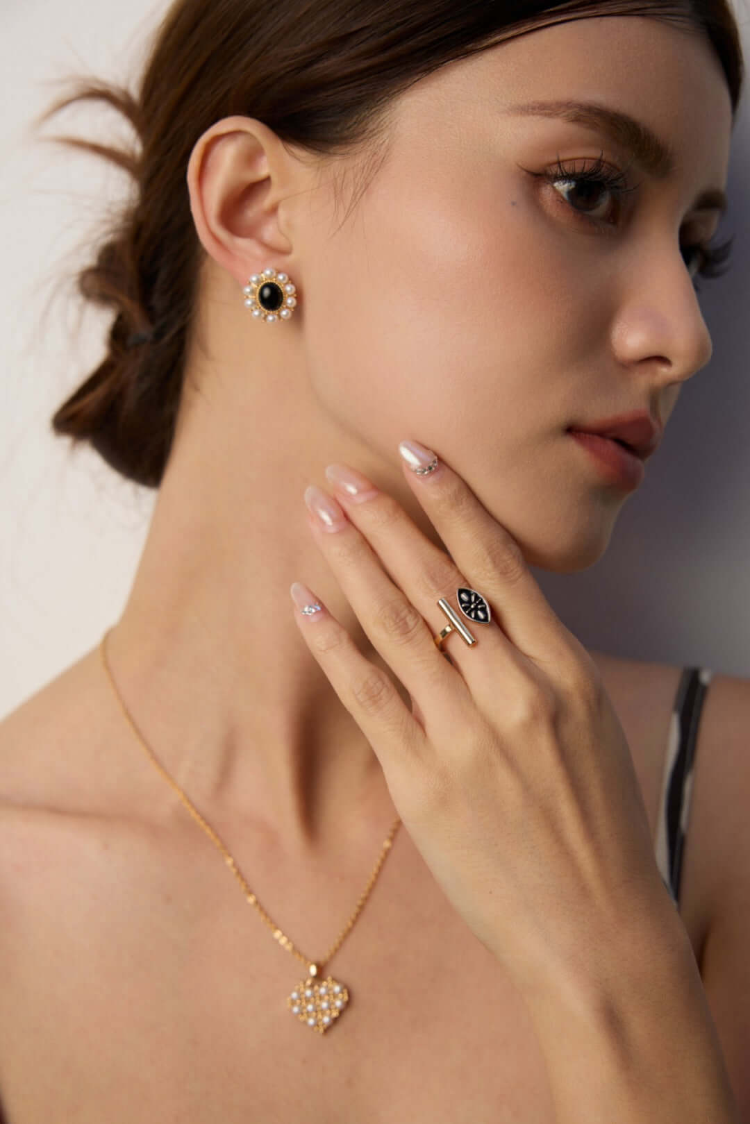 black onyx pearl earrings, S925 silver gemstone earrings, artisan earrings, natural pearl earrings, elegant earrings jewelry, minimalist gemstone earrings
