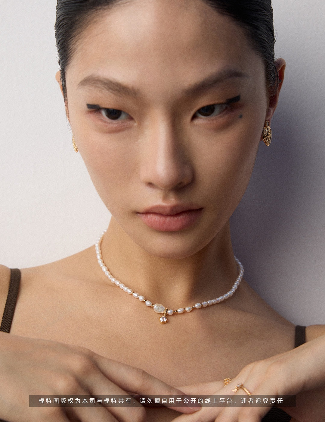 Natural Pearl & Zircon Pendant Necklace, natural pearl pendant necklace, zircon pendant necklace, S925 sterling silver necklace, adjustable length necklace, minimalist pearl jewelry