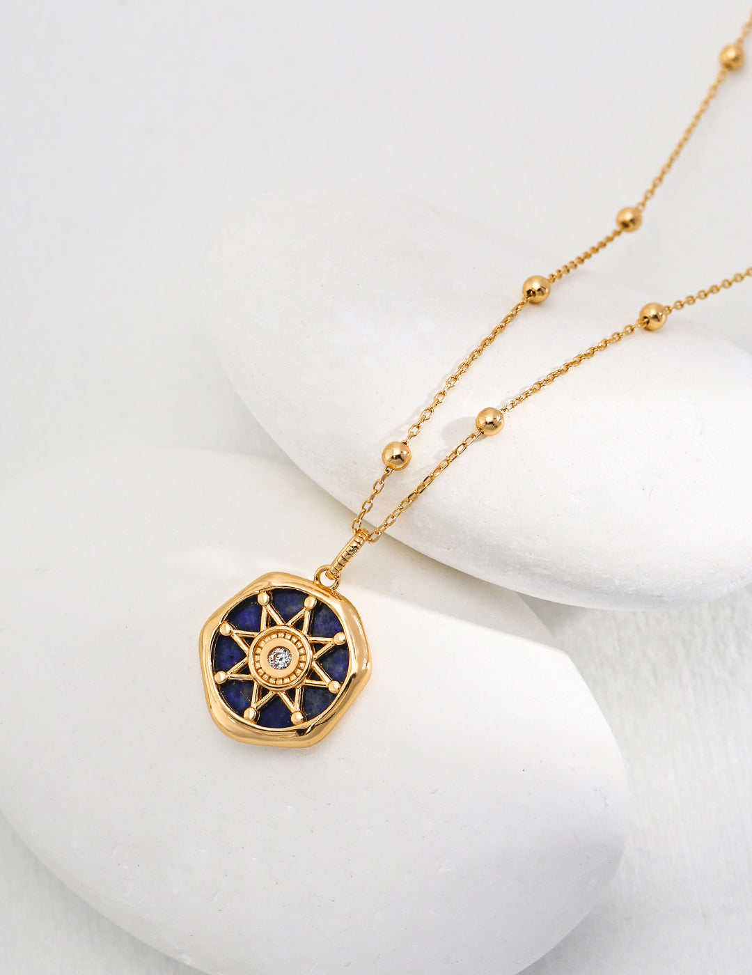 Lapis Lazuli Zodiac Necklace, lapis lazuli necklace, zodiac astrolabe necklace, celestial jewelry, S925 sterling silver necklace, vintage gold zodiac necklace