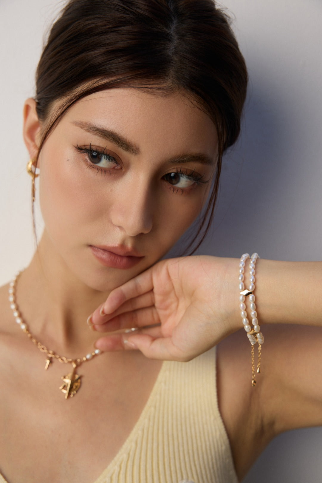 double layer pearl bracelet, double layer pearl bracelet,S925 pearl bracelet, natural pearl jewelry, French inspired bracelet, vintage pearl jewelry, sterling silver pearl bracelet, elegant layered bracelet