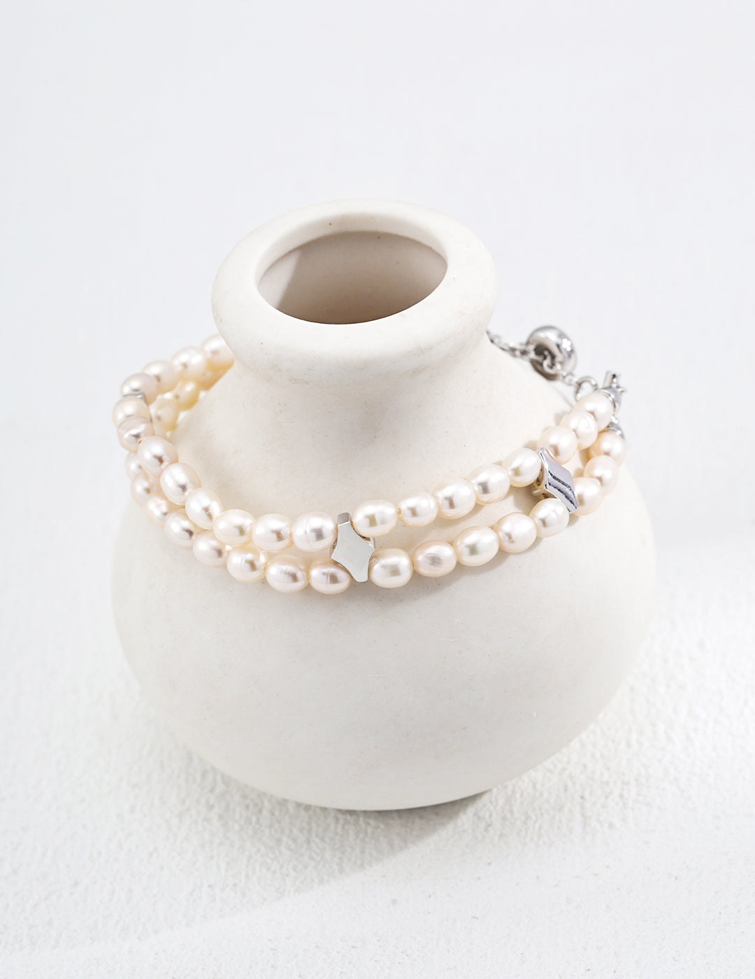 double layer pearl bracelet, double layer pearl bracelet,S925 pearl bracelet, natural pearl jewelry, French inspired bracelet, vintage pearl jewelry, sterling silver pearl bracelet, elegant layered bracelet