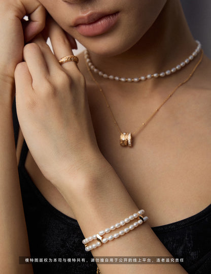 double layer pearl bracelet, double layer pearl bracelet,S925 pearl bracelet, natural pearl jewelry, French inspired bracelet, vintage pearl jewelry, sterling silver pearl bracelet, elegant layered bracelet